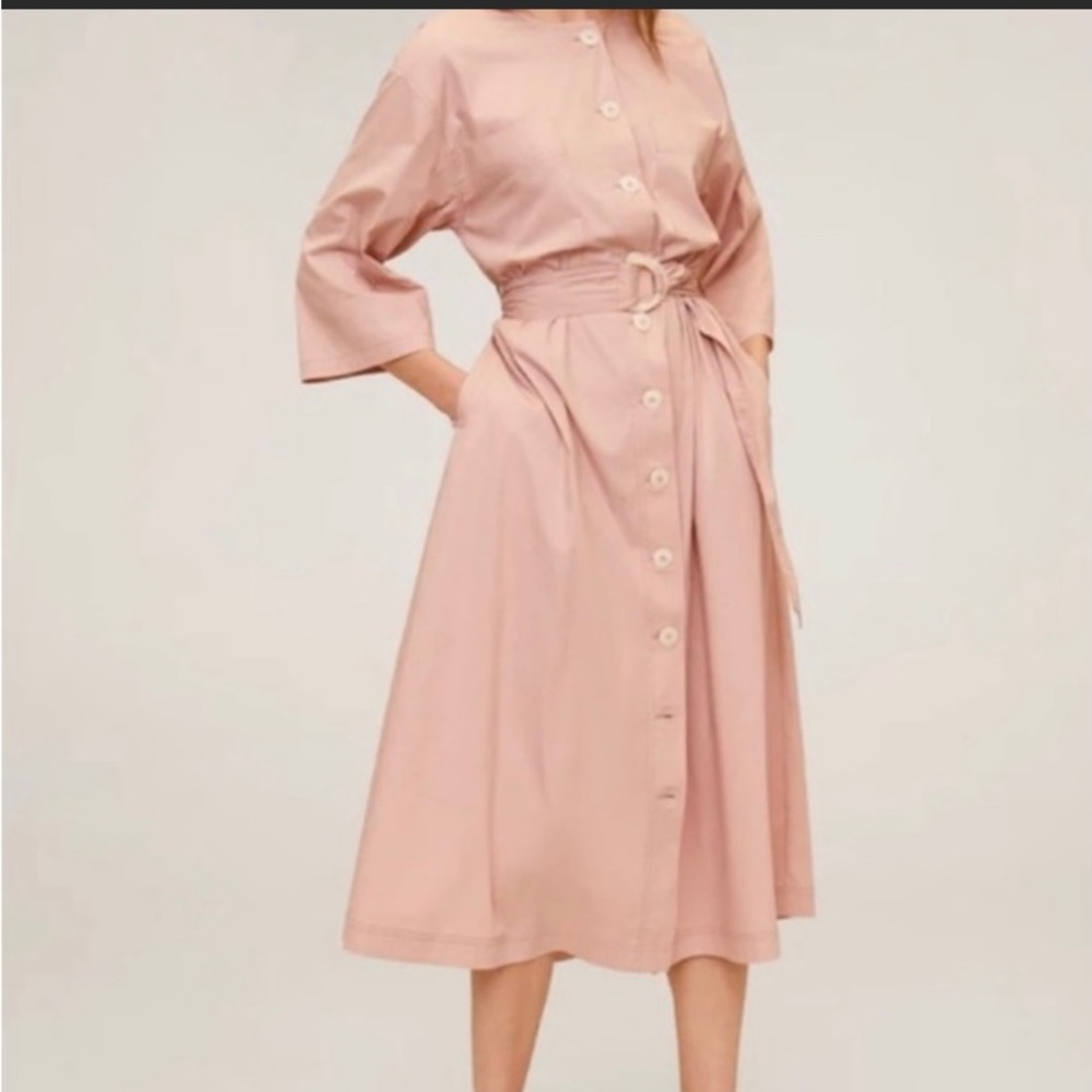 Mango Button Down Belted Midi Cotton Dress
like New Size XS